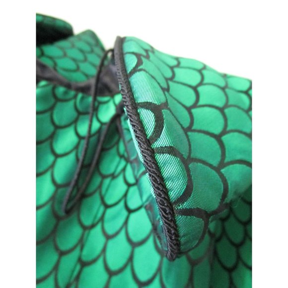 Vintage Emerald Green Black Scale Floral Damask Cocktail Formal by Moza USA Made - Picture 10 of 12